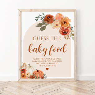 Affiche Citrouille d'automne devine le Baby shower aliment