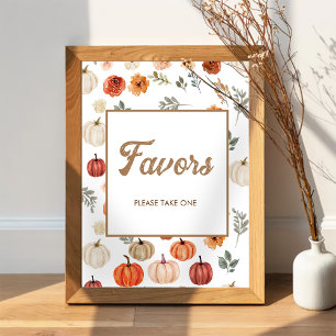 Affiche Citrouille d'automne Faveurs Baby shower