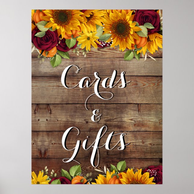 Affiche Citrouille d'automne Rustic Mariage SIgn (Devant)