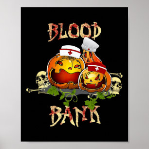 Affiche Citrouille d'automne Sang Nk Halloween Scientifiqu