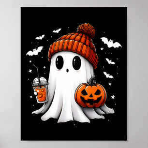 Affiche Citrouille de boisson pour fantôme d'Halloween