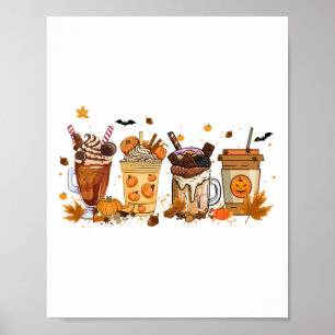 Affiche Citrouille de café d'automne épice Latte Thanksgiv