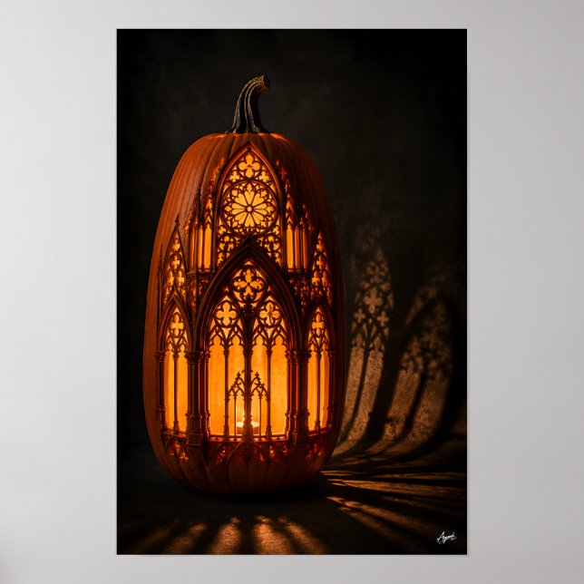 Affiche Citrouille de cathédrale gothique (Devant)