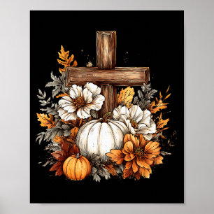 Affiche Citrouille de Jésus chrétien de la croix florale b
