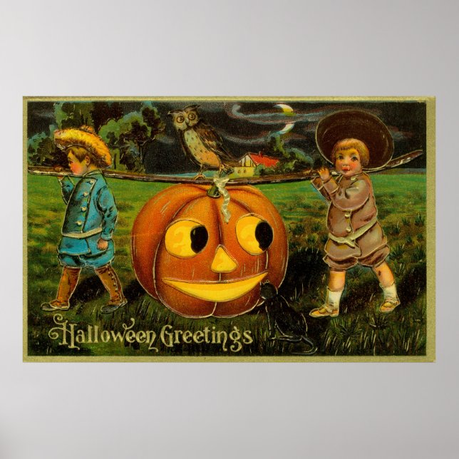 Affiche Citrouille de récolte pour Halloween Jack-o-Lanter (Devant)
