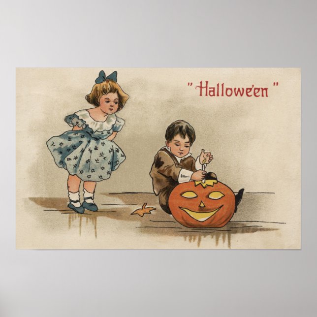 Affiche Citrouille de salutation Halloween (Devant)