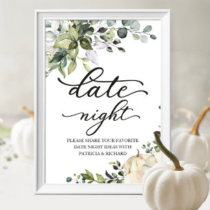 Affiche Citrouille de verdure Date d'automne Jar de nuit