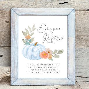 Affiche Citrouille Déchets Raffle Baby Boy Douche