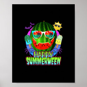 Affiche Citrouille d'été en pastèque Jack O Lantern
