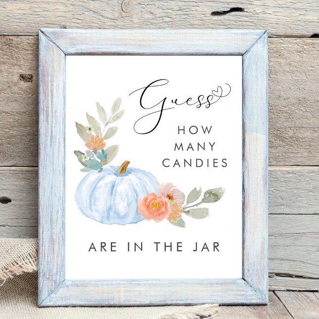 Affiche Citrouille Devine Combien De Candies Jeu De Douche (Créateur téléchargé)