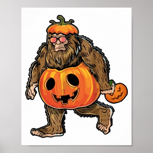 Affiche Citrouille d'Halloween Bigfoot Halloween (Devant)