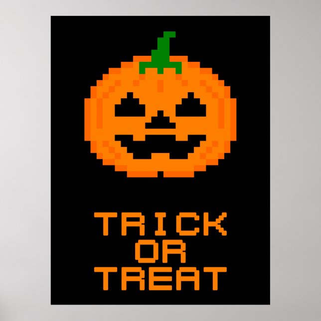 AFFICHE CITROUILLE D'HALLOWEEN - DES FRITURES OU DES BONBO (Devant)
