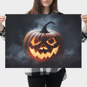 Affiche Citrouille d'Halloween effrayant