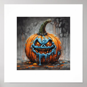 Affiche Citrouille d'Halloween effrayante
