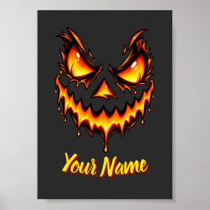 Affiche Citrouille d'Halloween personnalisée avec un nom e