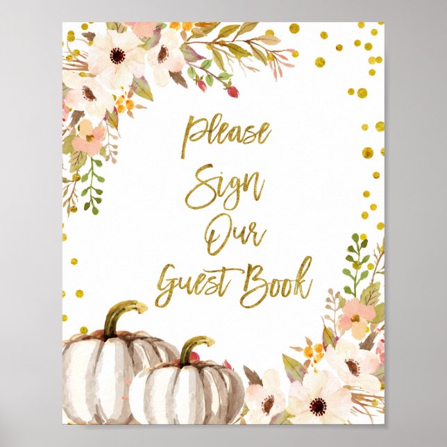 Affiche Citrouille d'or S'il vous plaît signer notre livre (Devant)