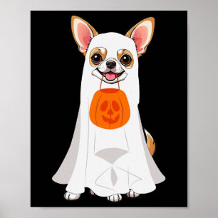 Affiche Citrouille du Chihuahua Ghost Halloween Fall Amour