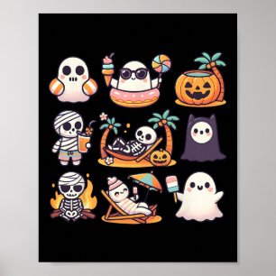Affiche Citrouille Fantôme d'été Halloween Éffrayant S