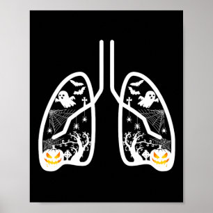 Affiche Citrouille Fantôme pulmonaire rétro-thérapeutique