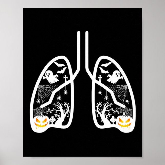 Affiche Citrouille Fantôme pulmonaire rétro-thérapeutique (Devant)