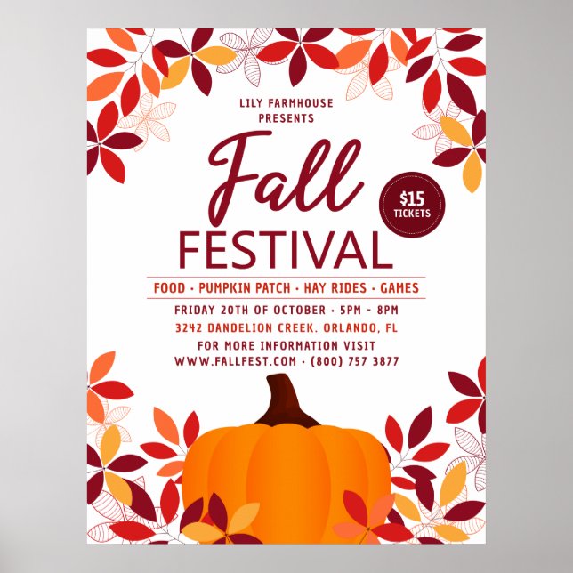 Affiche Citrouille Frame Fall Festival (Devant)