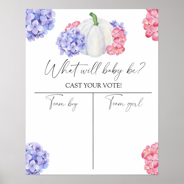 Affiche Citrouille Genre révéler Garçon ou fille graphique (Devant)