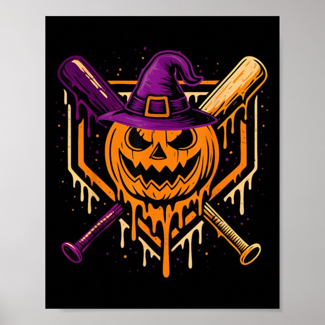 Affiche Citrouille Halloween Baseball Ice Cream Driam Soky (Devant)