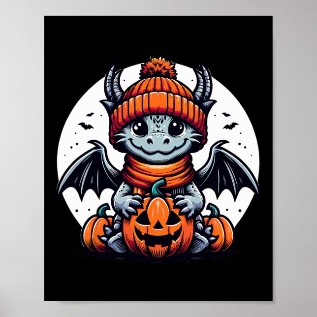 Affiche Citrouille Halloween Dragon (Devant)