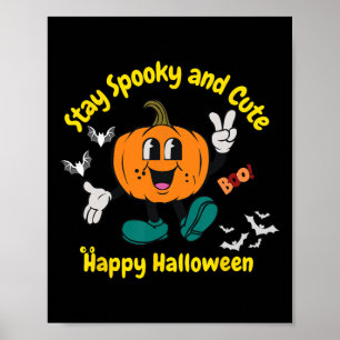 Affiche Citrouille Halloween éffrayant Et Mignon