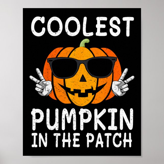 Affiche Citrouille Le Plus Cool Dans Le Patch Fun Boys Fil (Devant)