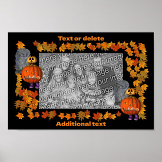 Affiche Citrouille Man Halloween Frame Ajouter Votre Photo