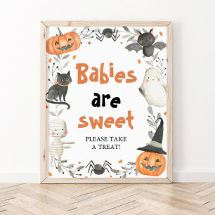 Affiche Citrouille mignon Halloween Les bébés sont doux si