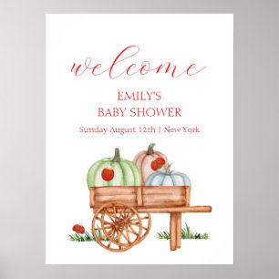 Affiche Citrouille moderne de printemps Baby shower Labybu