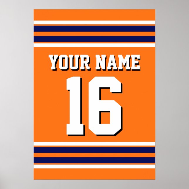 Affiche Citrouille Orange avec Marine White Stripes Team J (Devant)