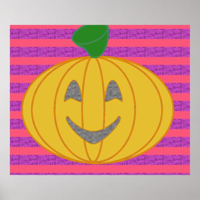 Affiche Citrouille orange moderne grande Halloween joyeuse (Devant)