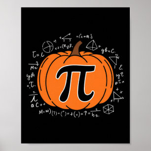 Affiche Citrouille Pi Pie Math Enseignant Funny Halloween