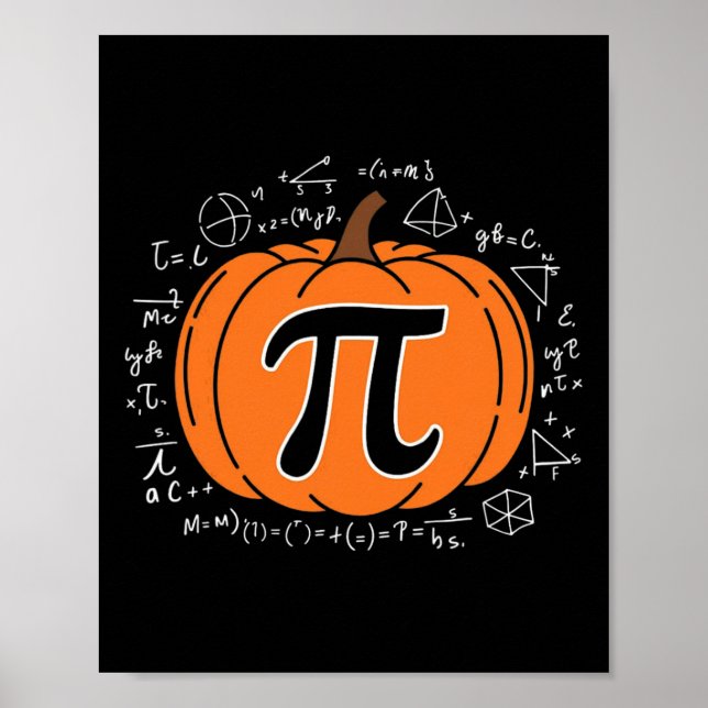 Affiche Citrouille Pi Pie Math Enseignant Funny Halloween  (Devant)