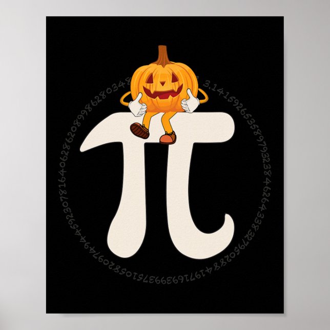 Affiche Citrouille Pie Math Funny Halloween (Devant)
