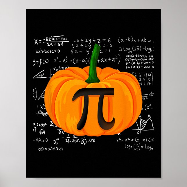 Affiche Citrouille Pie Math Funny Halloween Thanksgiving P (Devant)