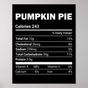 Affiche Citrouille Pie Nutrition Tee Drôle Correspondance 