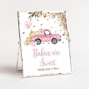 Affiche Citrouille Pink Truck Baby sont Baby shower doux