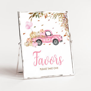 Affiche Citrouille Pink Truck favorise le Baby shower