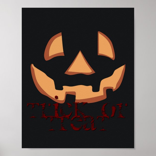 Affiche Citrouille pour Halloween en noir (Devant)