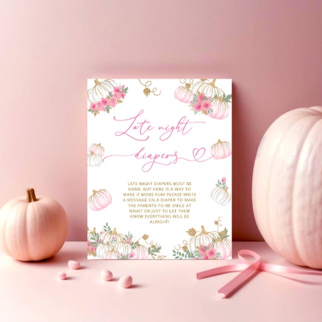 Affiche Citrouille rose Floral Late Night Diapers Jeu (Créateur téléchargé)