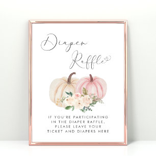 Affiche Citrouille rose Refroidissement Bébé Fille Douche