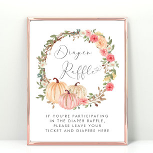Affiche Citrouille rose Refroidissement Bébé Fille Douche