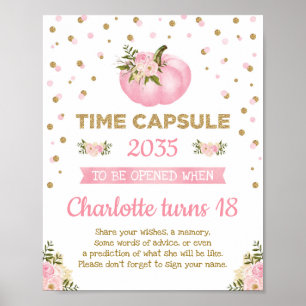 Affiche Citrouille rose Temps Capsule Floral Premier Anniv