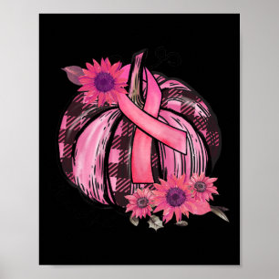Affiche Citrouille rose Tournesol Cerveau de sensibilisati