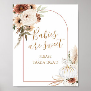 Affiche Citrouille Rustic Boho Fall In love Les bébés sont