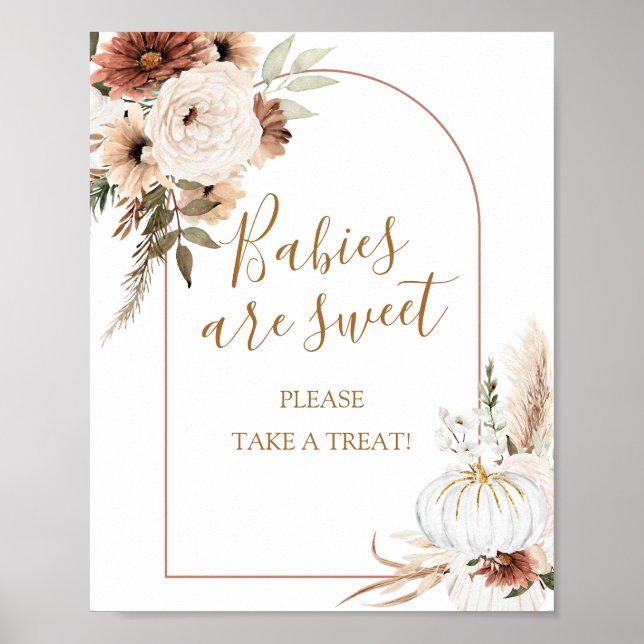 Affiche Citrouille Rustic Boho Fall In love Les bébés sont (Devant)